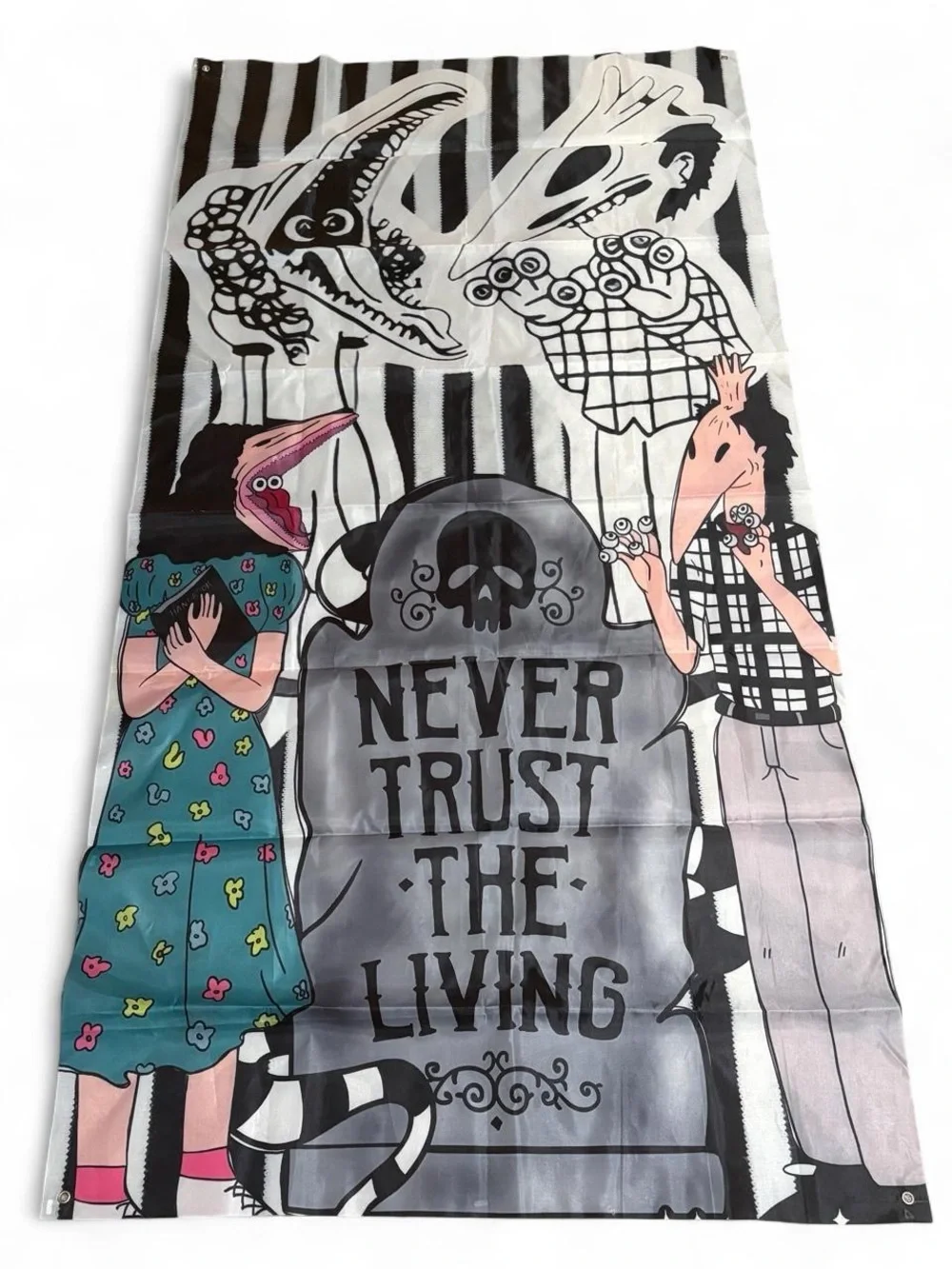 Beetlejuice Never Trust The Living Flag Door Banner Wall Tapestry 35x71